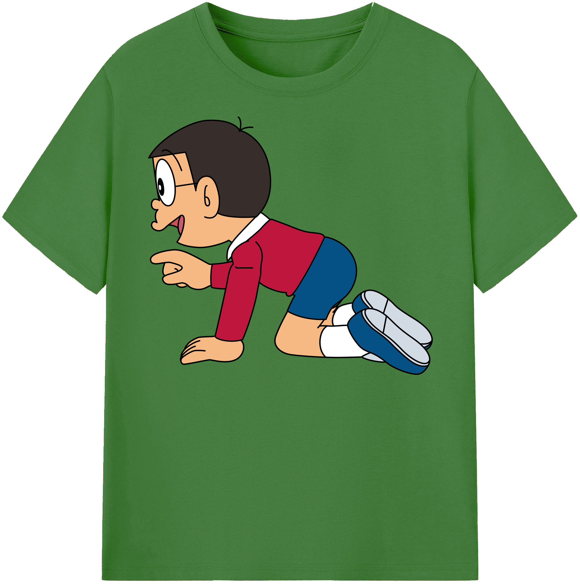 （画像用） ドラえもん 野比 のび太 Doraemon Nobita Nobi レディースカジュアルプリントTシャツ（綿100％）